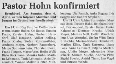 Konfirmationen in Bornh&ouml;ved, SZ 27 03 1986 