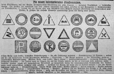 Internationale Verkehrszeichen, SKTB 09 04 1931 