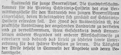 Ausbildung der Bauerns&ouml;hne, SKTB 18 05 1921 
