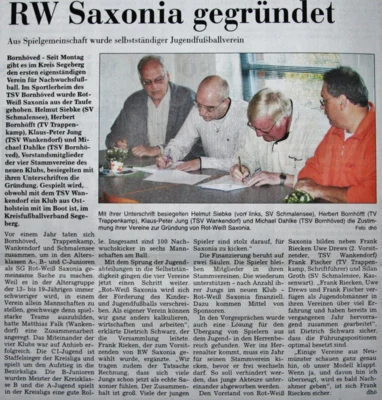Gr&uuml;ndung des FC Rot-Weiss Saxonia , SZ 24 05 2006 