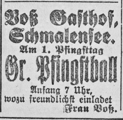Pfingstball im Gasthof Vo&szlig;, SKTB 14 05 1926 