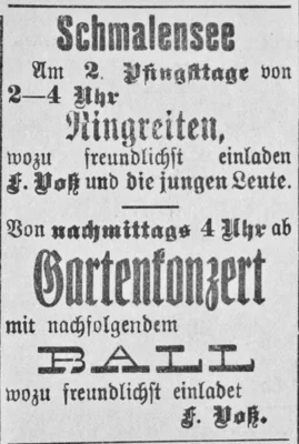 Gartenkonzert, Ball und Ringreiten bei Vo&szlig;, SKTB 03 06 1911 