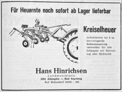 Heuwender-Werbung, SZ 11 06 1966 