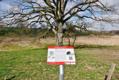 2 Unmittelbar am Objekt, das Schmalensee-Pfad-Schild 