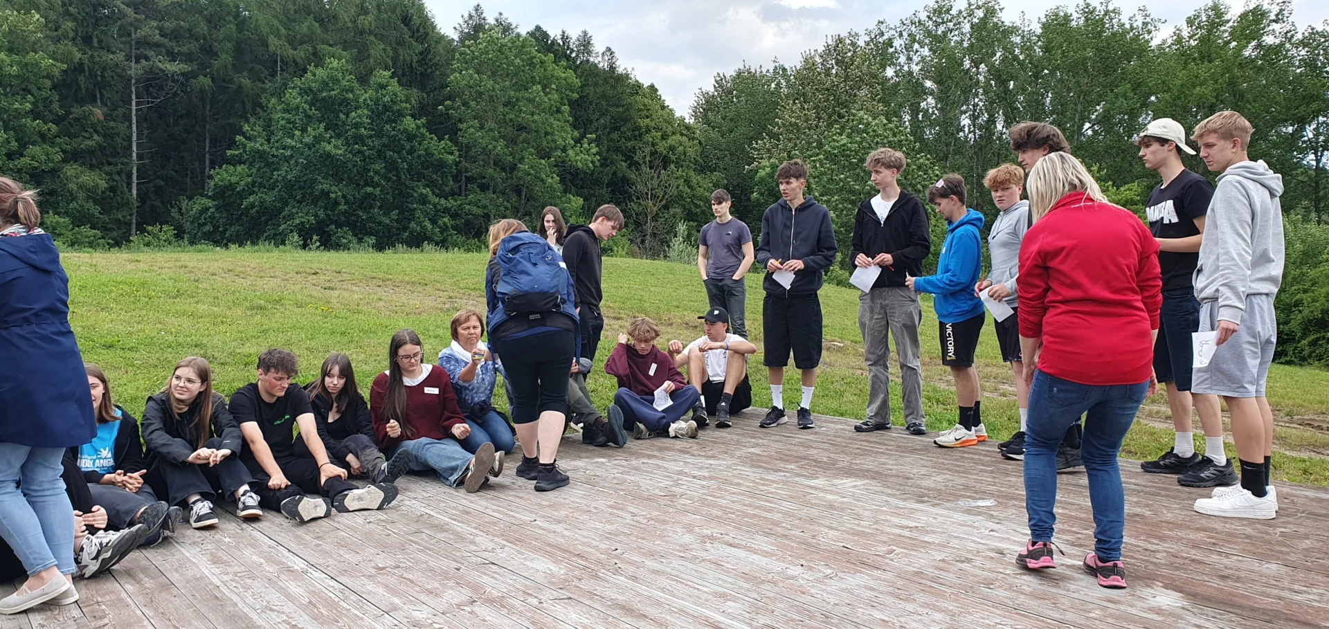 Bild: Schülergruppe bei Animation