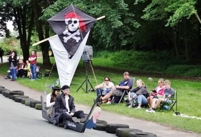 Das Piratenschiff Wolke in der Abfahrt 