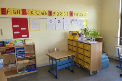 Klassenraum.Bo_Ha.mit Materialablagen  (Bild vergr&ouml;&szlig;ern)