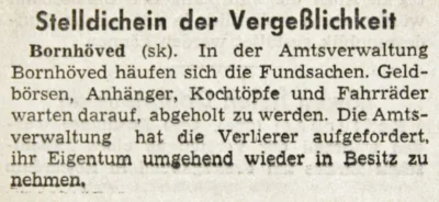 Fundsachen im Amt Bornh&ouml;ved, SZ 25 07 1966 