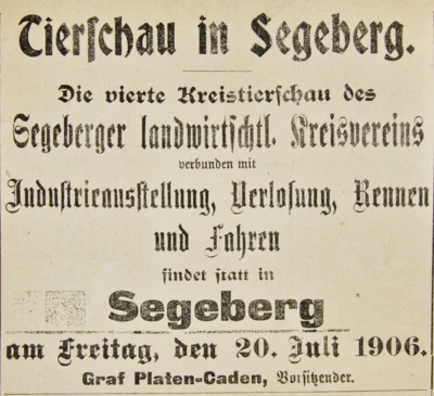 Kreistierschau-Anzeige, SKTB 14 07 1906 