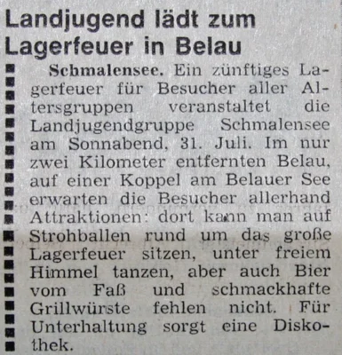 Landjugend-Lagerfeuer in Belau, SZ 30 07 1976 