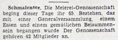 Meiereigenossenschaft seit 65 Jahren, SZ 20 07 1951 