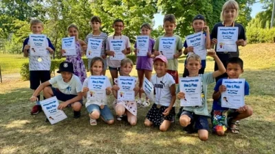 Die Erstplatzierten der Klassen 1-3 im 60-m-Lauf 