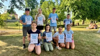Die Erstplatzierten der Klassen 4 - 6 im Seilspringen 