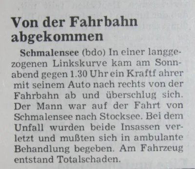 Unfall Stockseer Stra&szlig;e, SZ 17 08 1981 