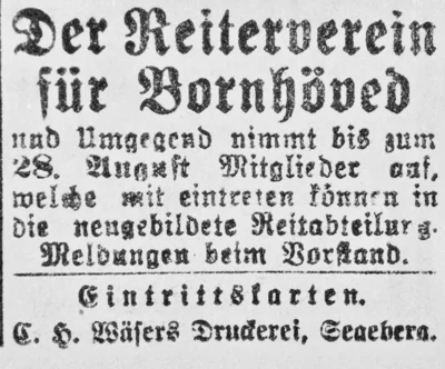 Reitabteilung beim RV Bornh&ouml;ved, SKTB 21 08 1921 