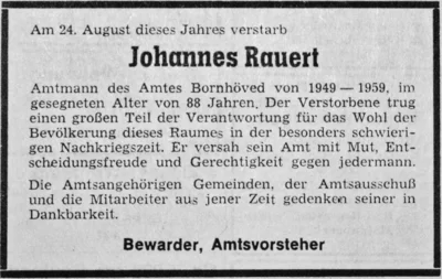 Trauer um Johannes Rauert, SZ 28 08 1976 