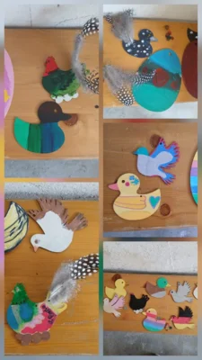 Die Kinder bemalten sehr kreativ die verschiedenen Tierfiguren 