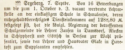 Bewerber auf die Lehrerstelle Schmalensee, SKWB 08 09 1896 