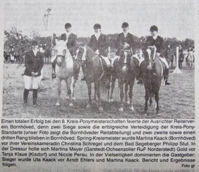 Kreisponyturnier mit Uta und Martina Kaack, SZ 08 09 1986 