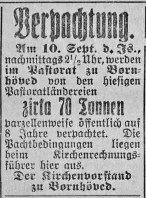 Landverpachtung der Kirche, SKTB 22 08 1926 