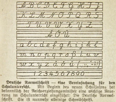 Normalschrift alleinige Schreibschrift, SKTB 13 09 1941 