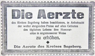 Arztgeb&uuml;hren-Erh&ouml;hung, SKTB 29 09 1921 