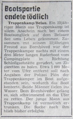 Bootsunfall Belauer See, 15 09 1976 