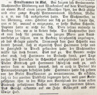 Dieb vom Gendarm gestellt, SKTB 28 09 1911 