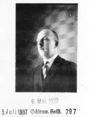 NSDAP-Ortsgruppenleiter Alfred Dau; Foto aus der Mitgliederkartei 
