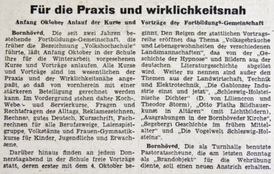 Volkshochschule Bornh&ouml;ved, SZ 27 09 1951 