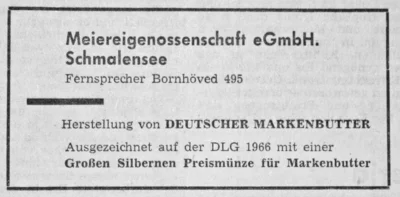 DLG-Preis f&uuml;r die Meierei Schmalensee, SZ 06 10 1966 