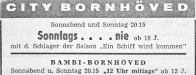 Kinoprogramm Bornh&ouml;ved, SZ 12 10 1961 