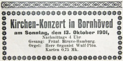 Kirchenkonzert Bornh&ouml;ved, SKWB 12 10 1901 