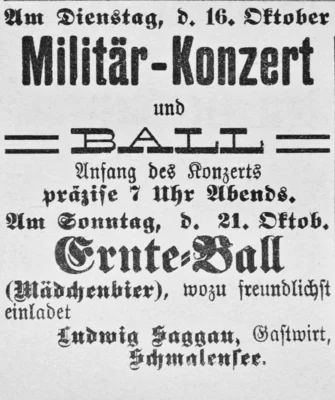 Konzert und Ball bei Ludwig Saggau, SKTB 07 10 1906 