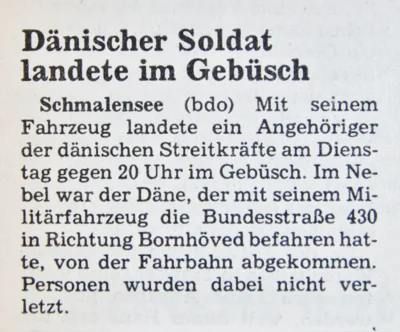 Unfall des d&auml;nischen Milit&auml;rs, SZ 29 10 1981 