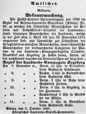 Landwehr-Herbstkontroll-Versammlung, SKWB 09 10 1886 