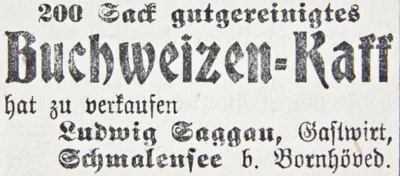 Ludwig Saggau verkauft Buchweizen-Kaff, SKTB 15 11 1906 