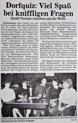 Dorfquiz-Bericht, SZ 03 11 1986 