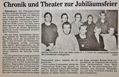 Neuer Vorstand f&uuml;r die Landjugend, SZ 12 11 1991 