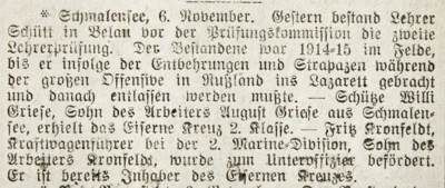 Personenmeldungen aus dem Krieg, SKTB 07 11 1911 