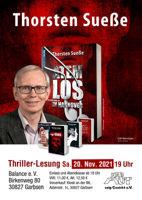 Plakat - Thriller Lesung mit Thorsten Sueße am 20.11.2021