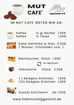 MUT - Cafe - Getränke und Kuchen (Bild vergrößern)