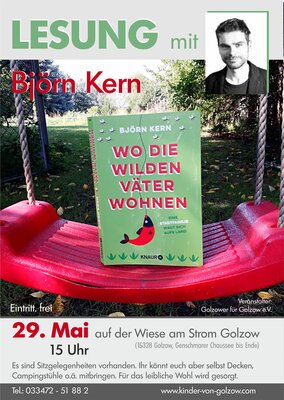 Plakat zur Buchlesung mit Björn Kern am 29.5.2022 in Golzow (Bild vergrößern)