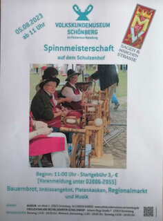 Veranstaltung: Spinnmeisterschaft im Volkskundemuseum Sch&ouml;nberg