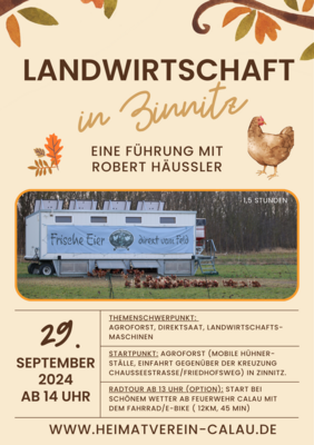 Landwirtschaft in Zinnitz - Veranstaltungsplakat