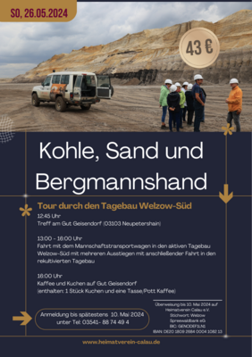 Veranstaltung: Kohle, Sand und Bergmannshand