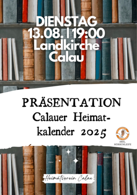 Veranstaltung: Pr&auml;sentation Calauer Heimatkaelnder 2025