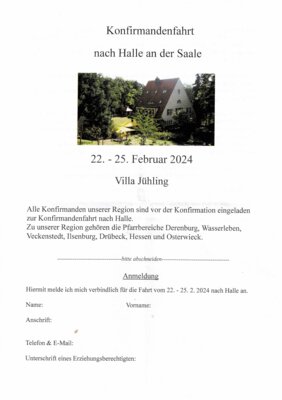 Anmeldung Vorderseite