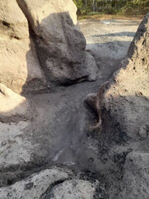 Erosionsrinne im Kippenland der 1. Abraumförderbrücke der Welt