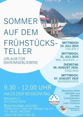 Veranstaltung: Sommer auf dem Frühstücksteller - Urlaub für Daheimgebliebene - HEUTE: SKANDINAVIEN Mi 07.​08.​2024